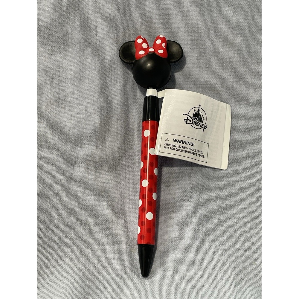 NEW Walt Disney Parks Minnie Mouse Foam Head Polka Dot Autograph Pen